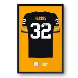 Sporticulture - Franco Harris Pittsburgh Steelers Framed 27" x 39" Retired Jersey Art Print - Multicolor