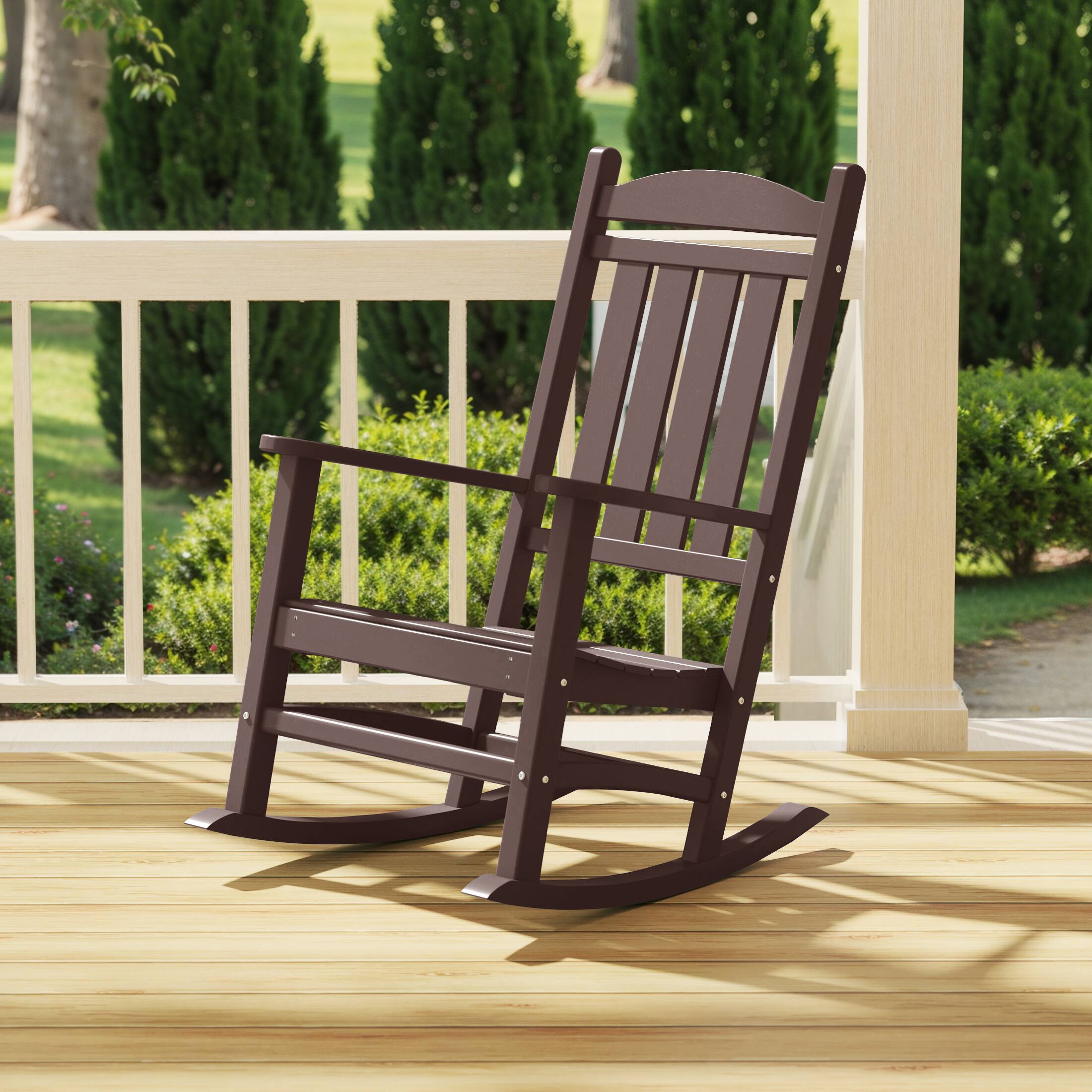 Angle. WestinTrends - WestinTrends Malibu Outdoor / Patio rocking chair - Dark Brown.