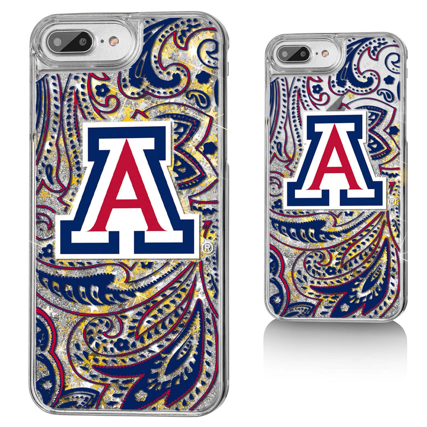 Keyscaper - NCAA - Arizona Wildcats iPhone Glitter Paisley Design Case - 15 Pro - Multicolor