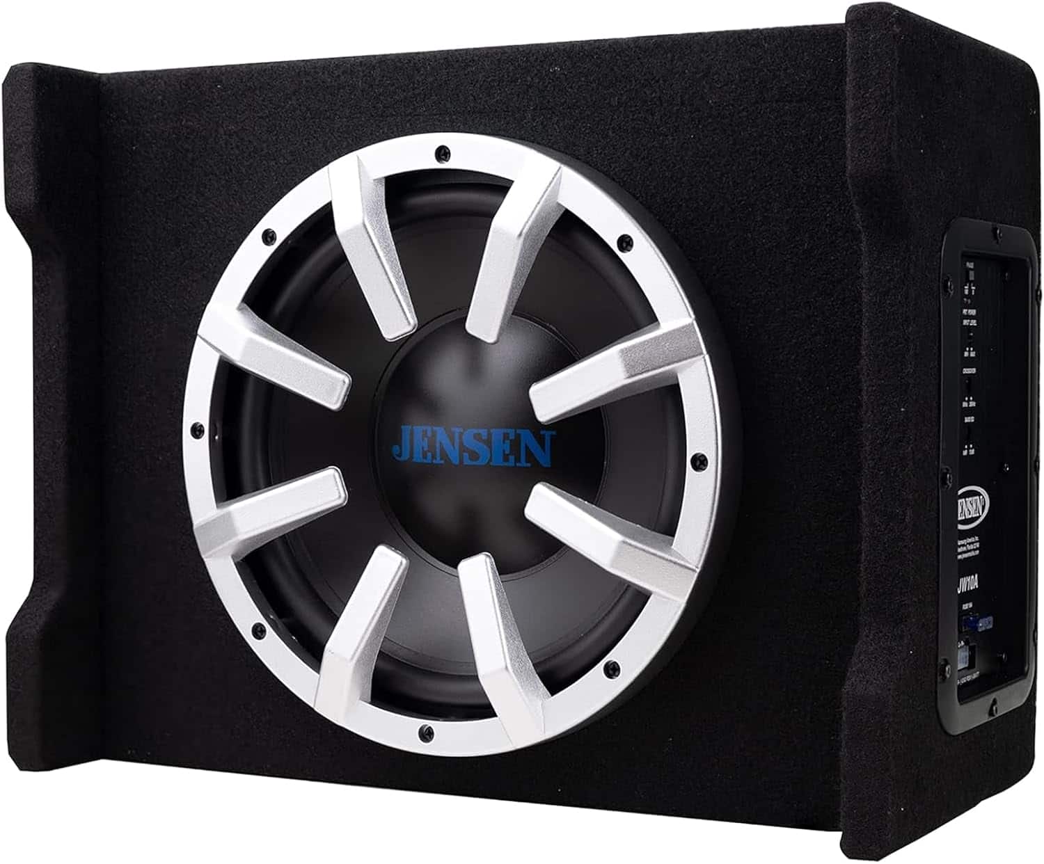 Jensen - JW10A 10" Subwoofer | Multi-Mount Vented Enclosure | Built-in MOSFET Powered Amplifier - Black