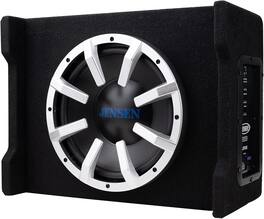 Jensen - JW10A 10" Subwoofer | Multi-Mount Vented Enclosure | Built-in MOSFET Powered Amplifier - Black
