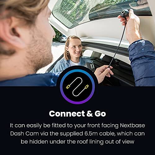 Connect & Go

It can easily be fitted to your front-facing Nextbase Dash Cam via the supplied 6.5m cable, which can be hidden under the roof lining out of view.