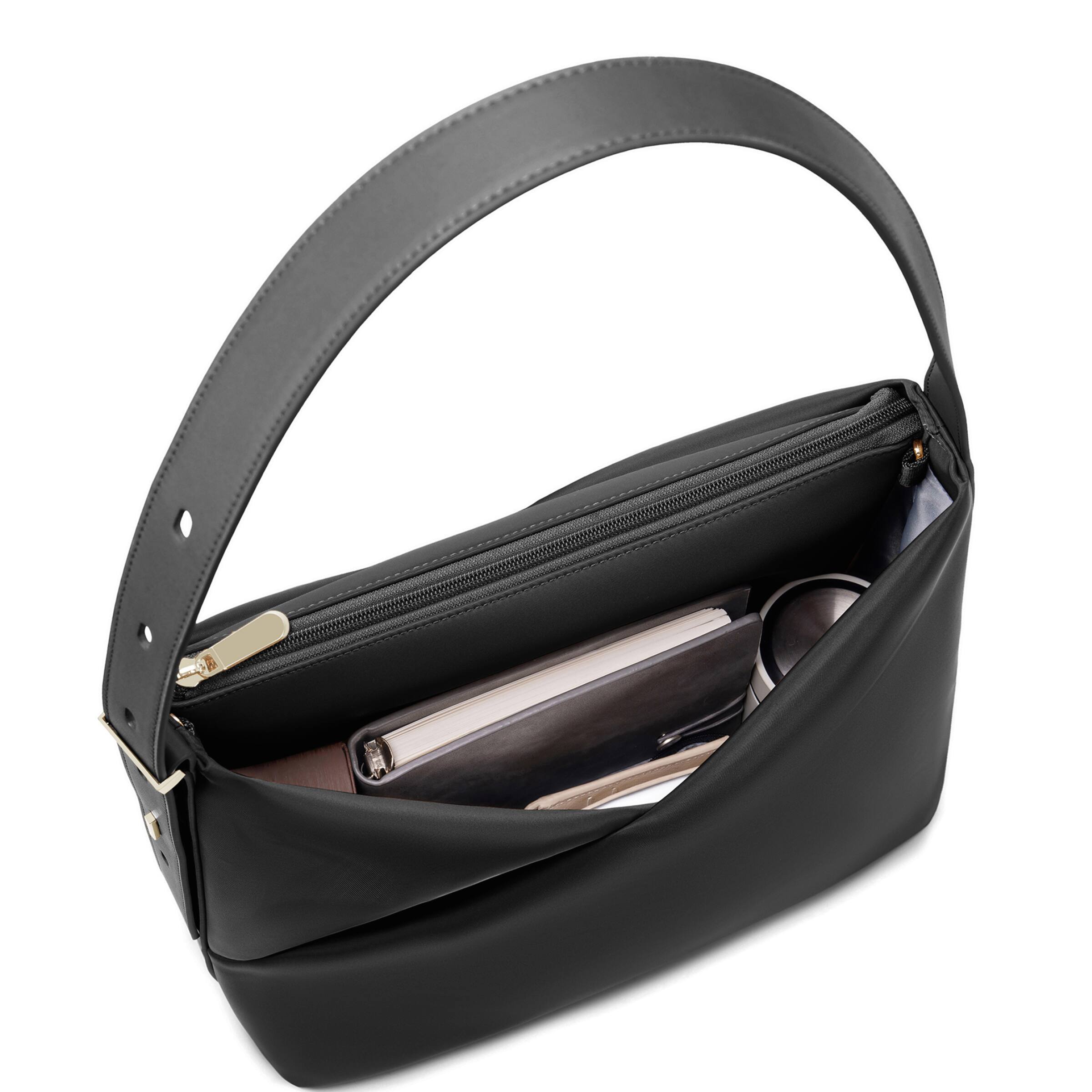 Alt View 6. Lux & Nyx - Lux & Nyx - Origami 15" Laptop Hobo Bag - Convertible Shoulder Bag - Black.
