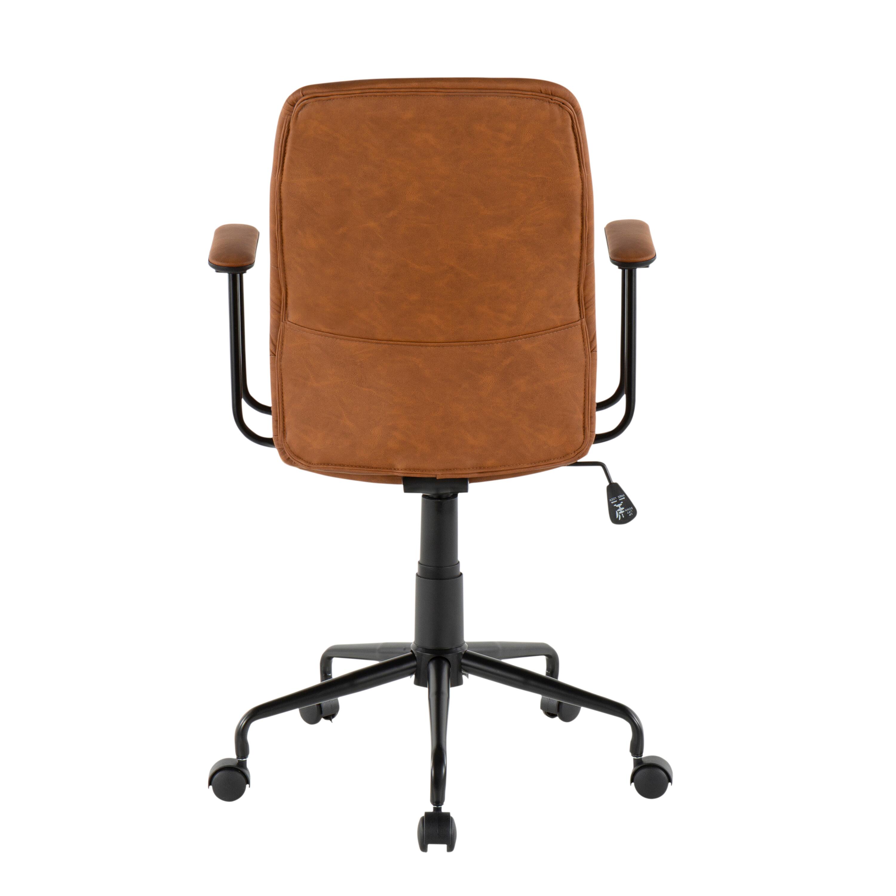 Back. APRILSOUL - Fredrick Contemporary Office Chair in Brown Faux Leather by Lumisource - Brown.