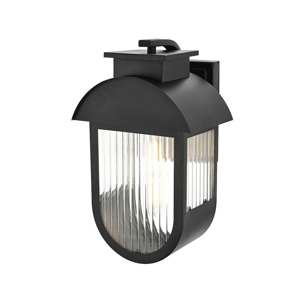 Angle. Elegant Lighting - Albert 7 inch Outdoor Pendant in Black - Black.