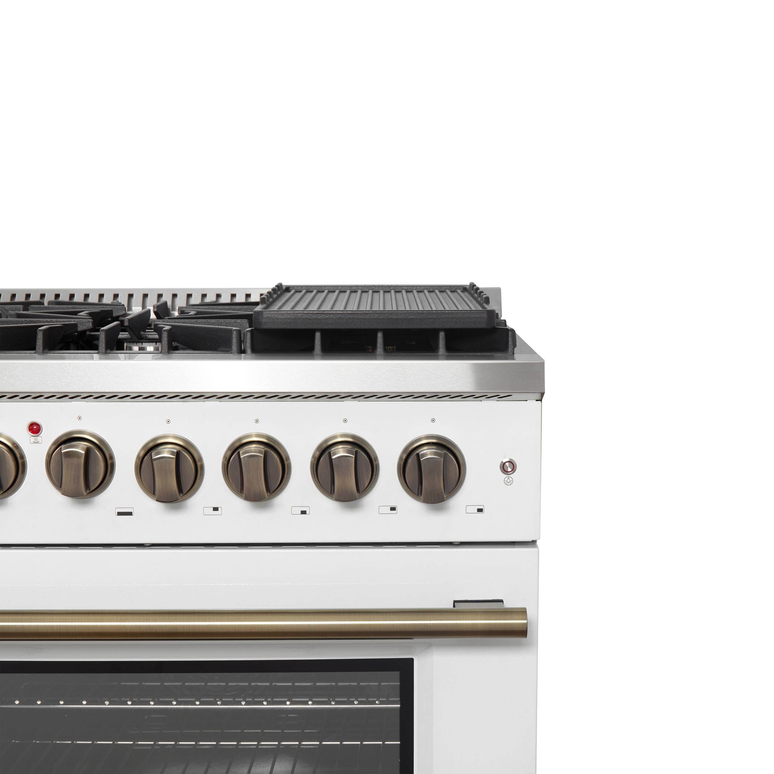 Alt View 7. Forno Appliances - Galiano 6.58 Cu. Ft. Freestanding Dual Fuel True Convection Range - White.