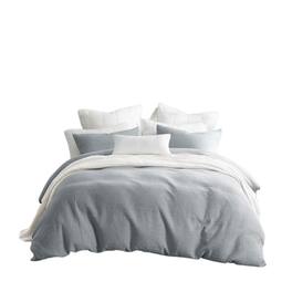 Gracie Mills - Darnell Heathered Matelassé 3-Piece Duvet Set - Heathered Gray