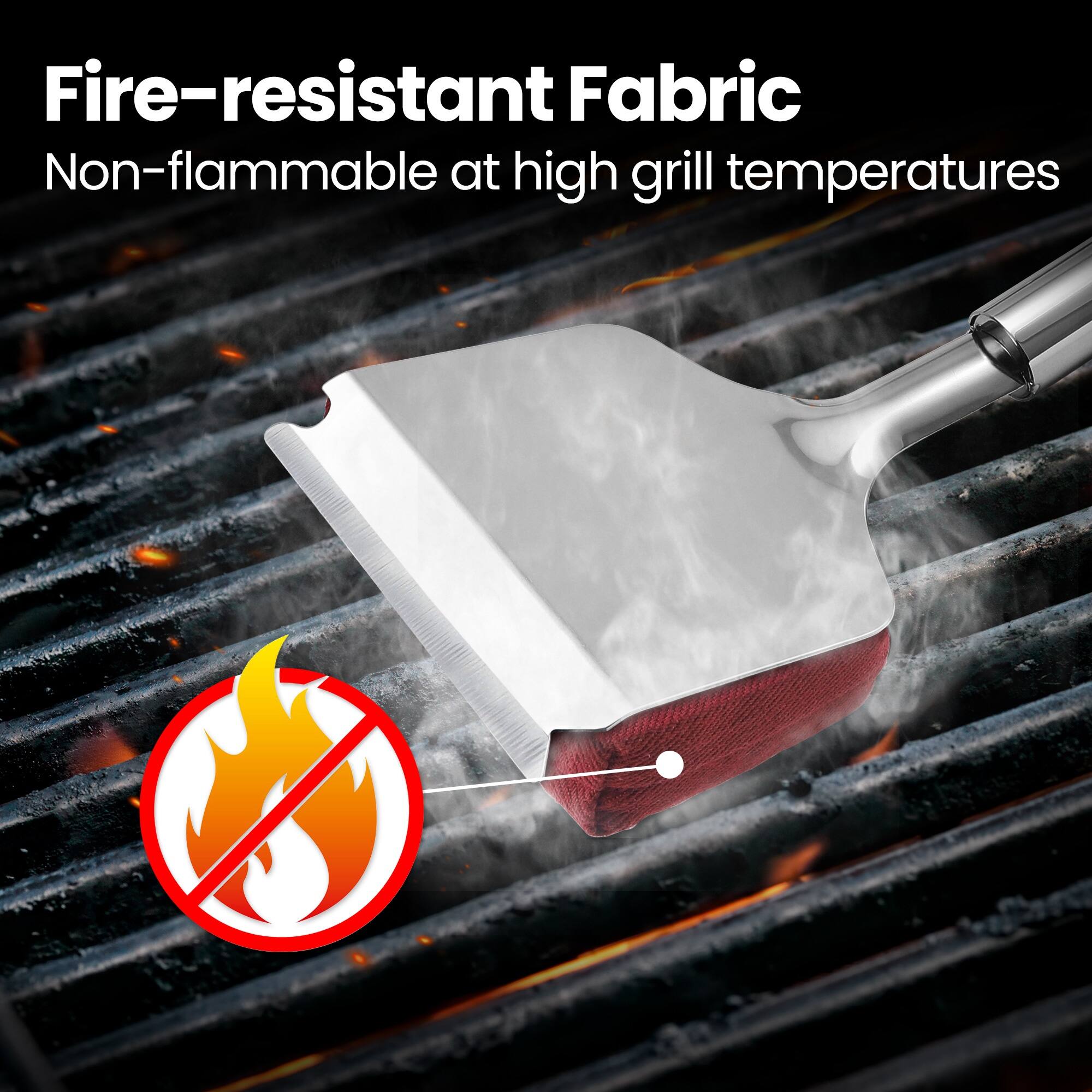 Fire-resistant Fabric  
Non-flammable at high grill temperatures