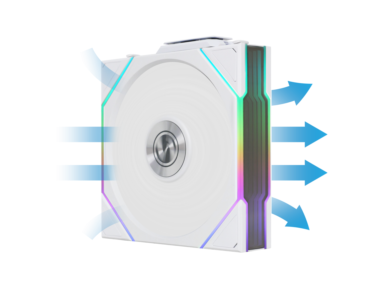 Alt View 5. Lian Li - Lian Li UNI Fan TL 120 Wireless - Single Pack - 2.4 GHz Control - Infinity Mirror - White (12TL1W1W) - White.