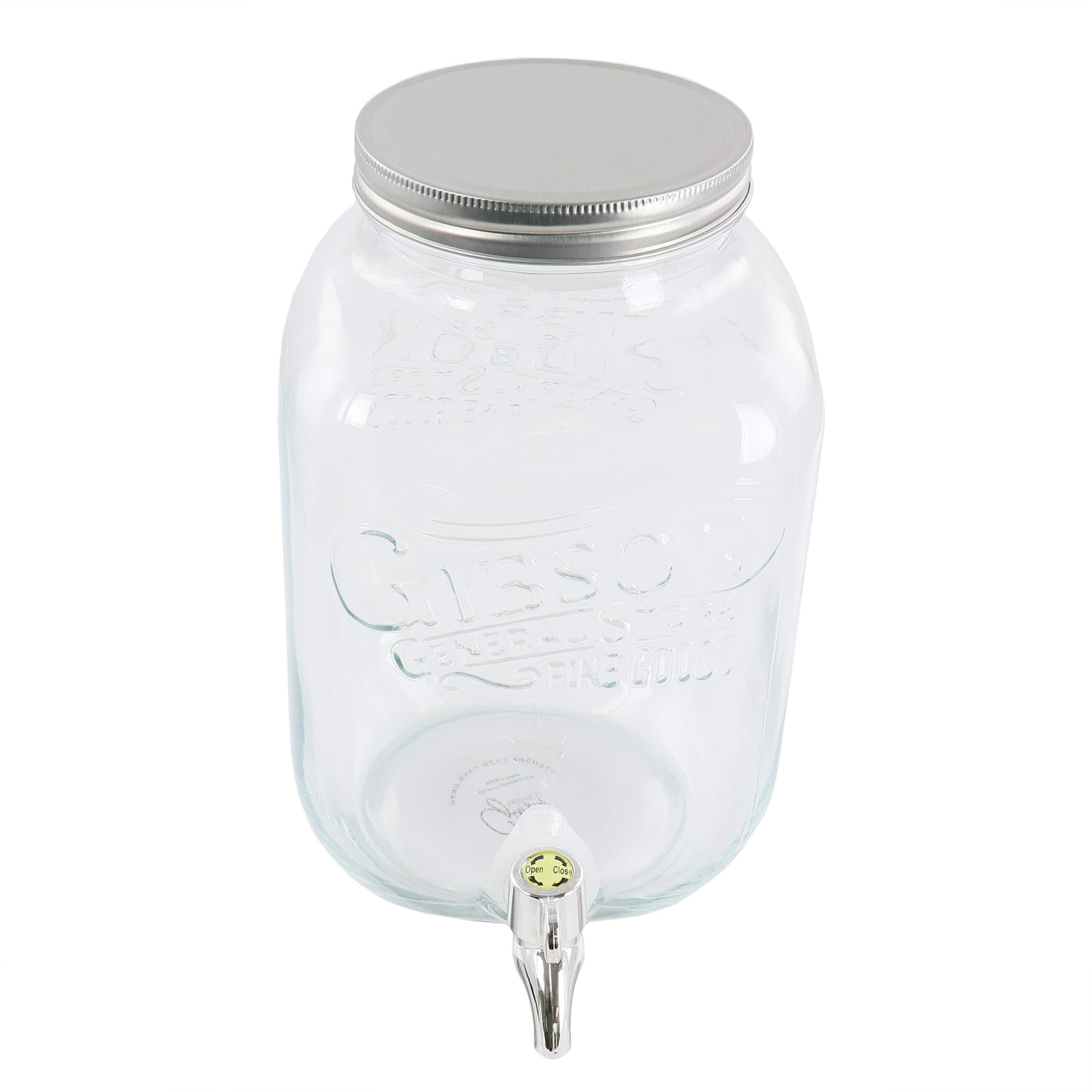 Gibson - Home General Store 1.1 Gallon Glass Jar Beverage Dispenser - Clear