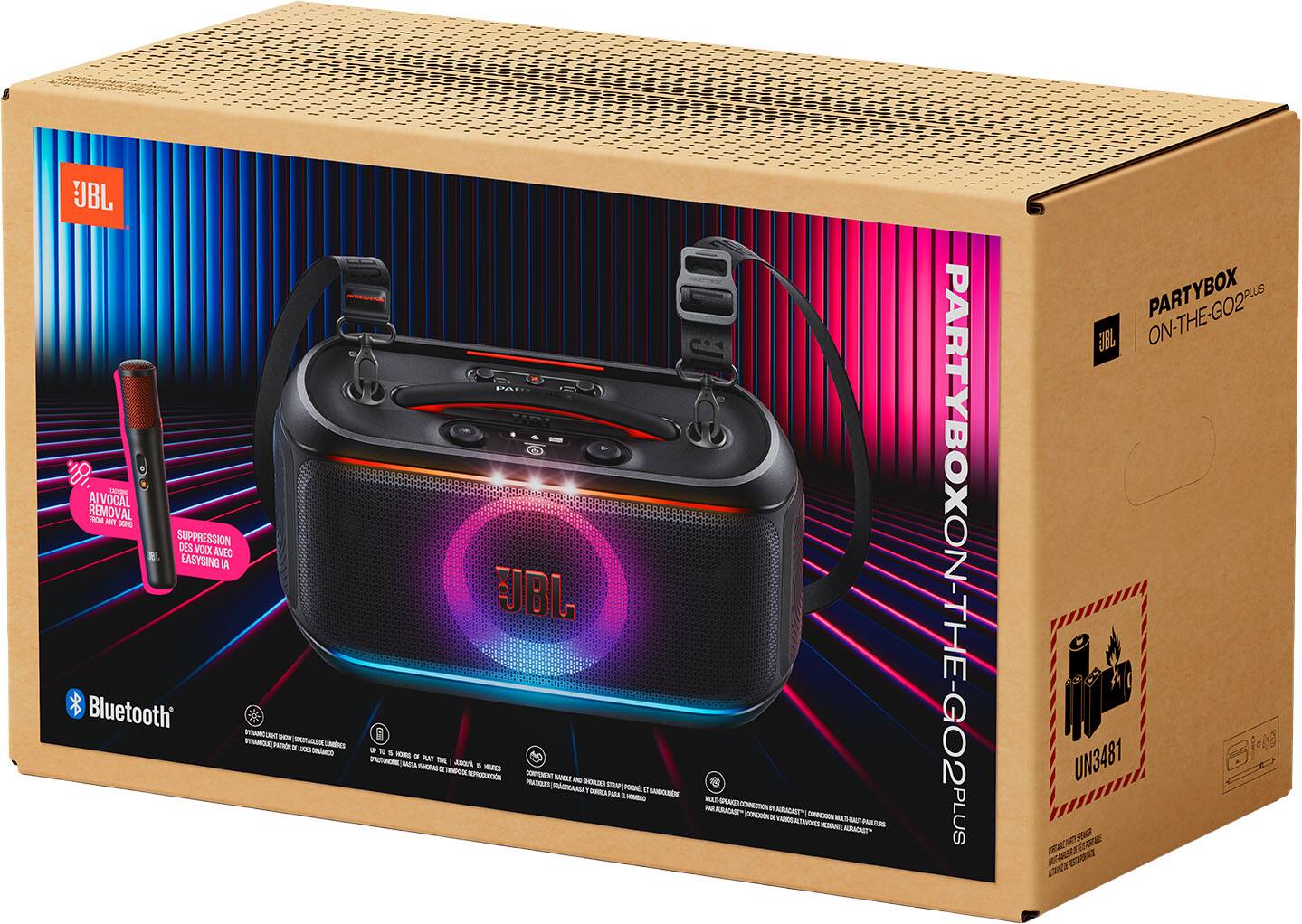 JBL Partybox On-The-Go 2 Plus  
Bluetooth  
8 BVOCL REMONAL - de - SURSSN M VO as n LIN  
UN3481  
CTEONO