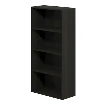 Front. FurniFact - Wooden bookcase with sleek design for modern home decor - Espresso.