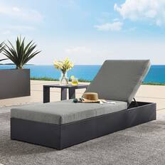 Front. Modway - Tahoe Outdoor Patio Powder-Coated Aluminum Chaise Lounge Chair by Modway - Gray Charcoal.