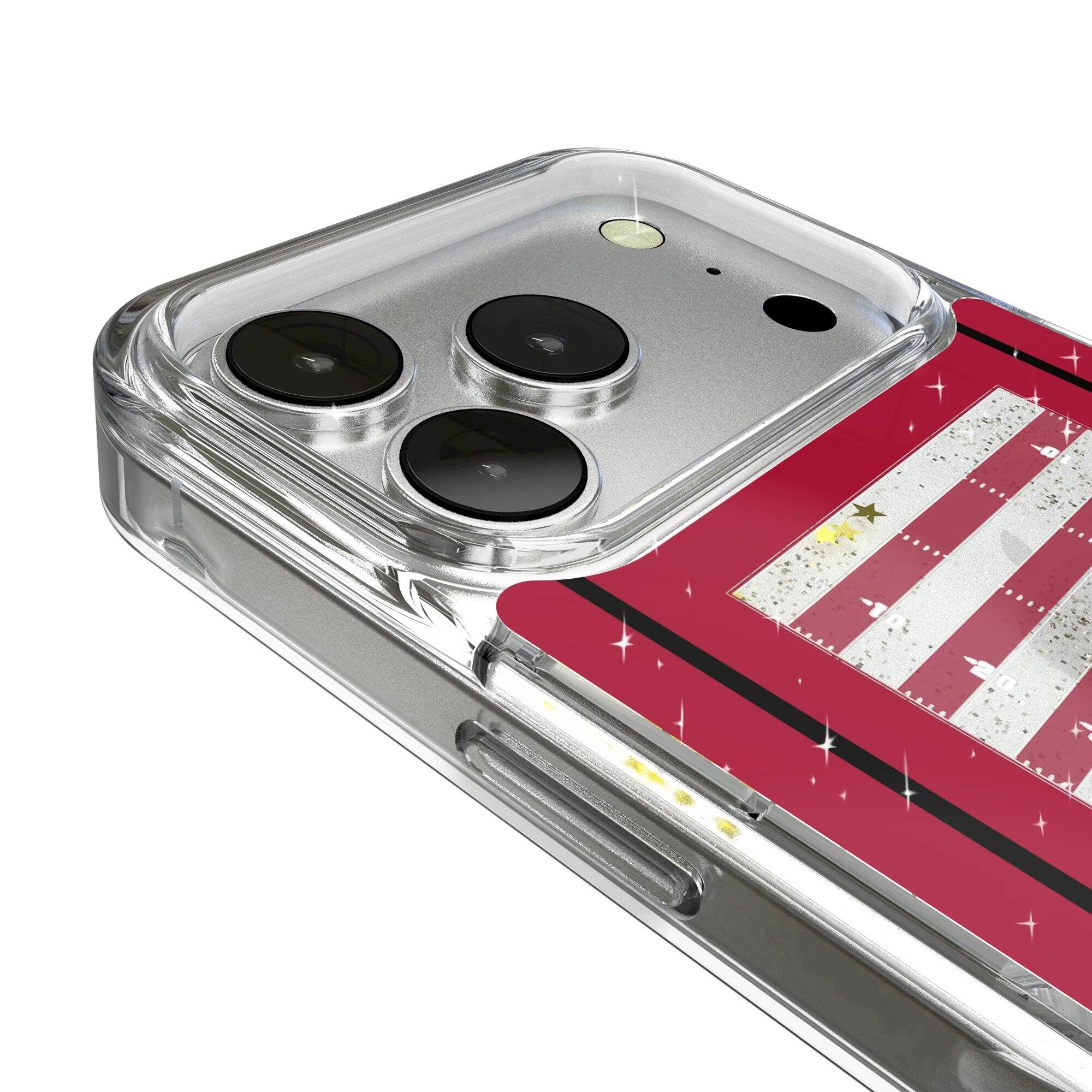 Alt View 2. Keyscaper - Atlanta Falcons iPhone Field Design Glitter Case - 15 Pro Max - Multicolor.