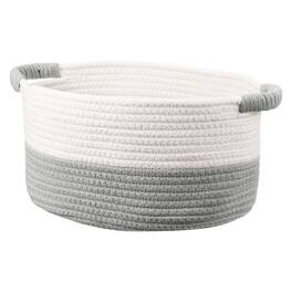 Unique Bargains - Small Woven Basket, 13.8x11.4x7.9 Inch Rectangular Rope Basket with Handles, Decorative Gift Chest Box for Shelf Storage - Gray
