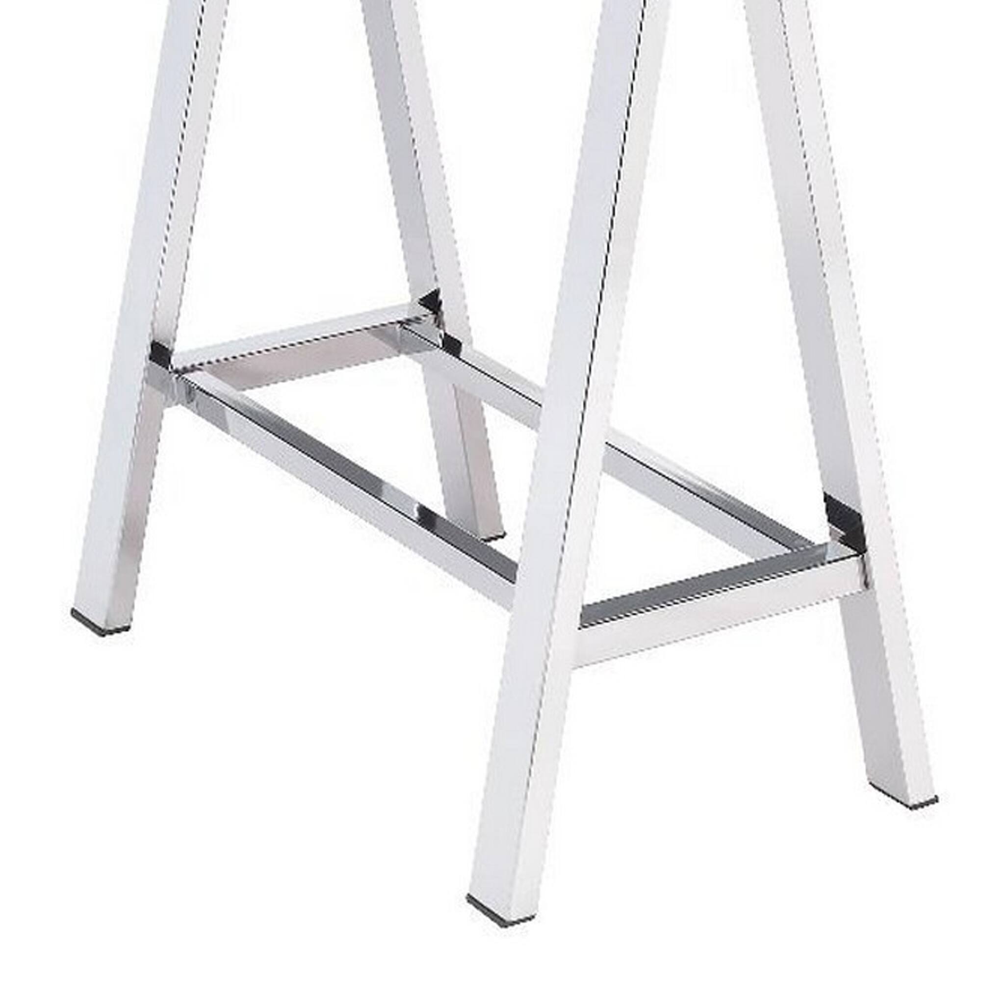 Back. Manhattan Lane - Writing Desk with MDF 2 Drawers and Metal Legs, White and Chrome - White and Chrome.