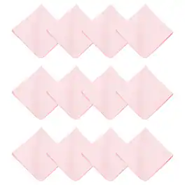 Unique Bargains - 12pcs Microfiber Cleaning Cloth 12x12 inch for Glasses Screens Phones Lenses - Pink