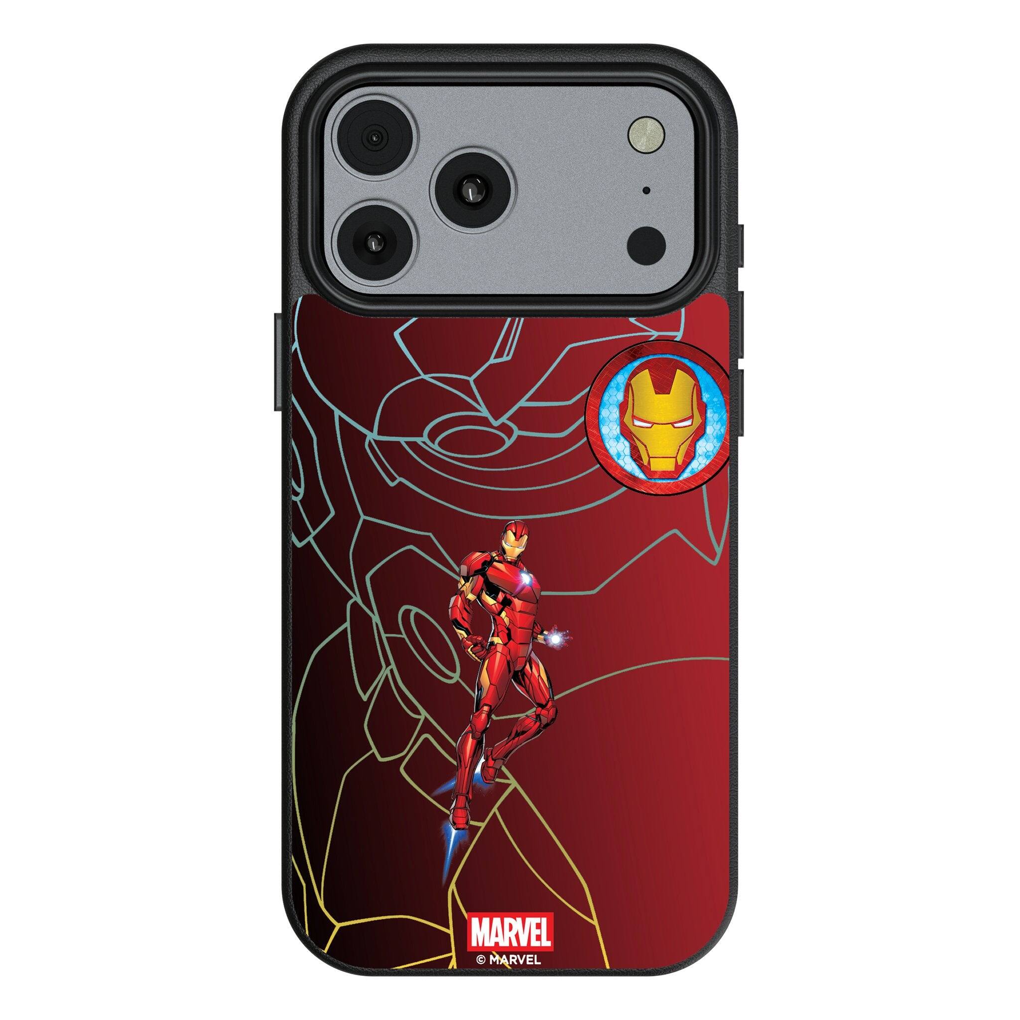 Keyscaper - Marvel MechLine MagSafe Compatible Phone Case - Apple iPhone 17 Pro - Iron Man