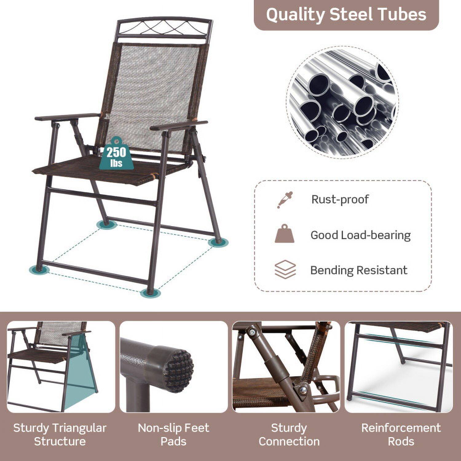 Quality Steel Tubes  
250 lbs  
Rust-proof  
Good Load-bearing  
Bending Resistant  
Sturdy Triangular Structure  
Non-slip Feet Pads  
Sturdy Connection  
Reinforcement Rods