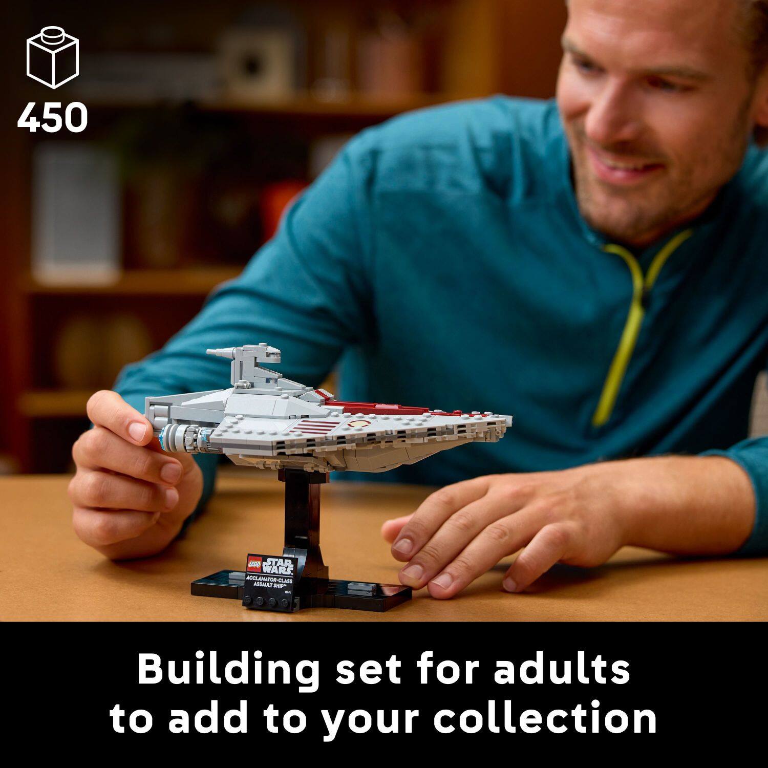 The text on the image reads: "450 M Star Wars R2-D2-CLAW AAILS - Building set for adults to add to your collection."