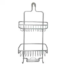 Front. Better Houseware - Rustproof Extra-Large Shower Caddy - Metallic.