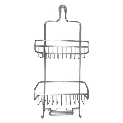 Front. Better Houseware - Rustproof Extra-Large Shower Caddy Metal - Metallic.