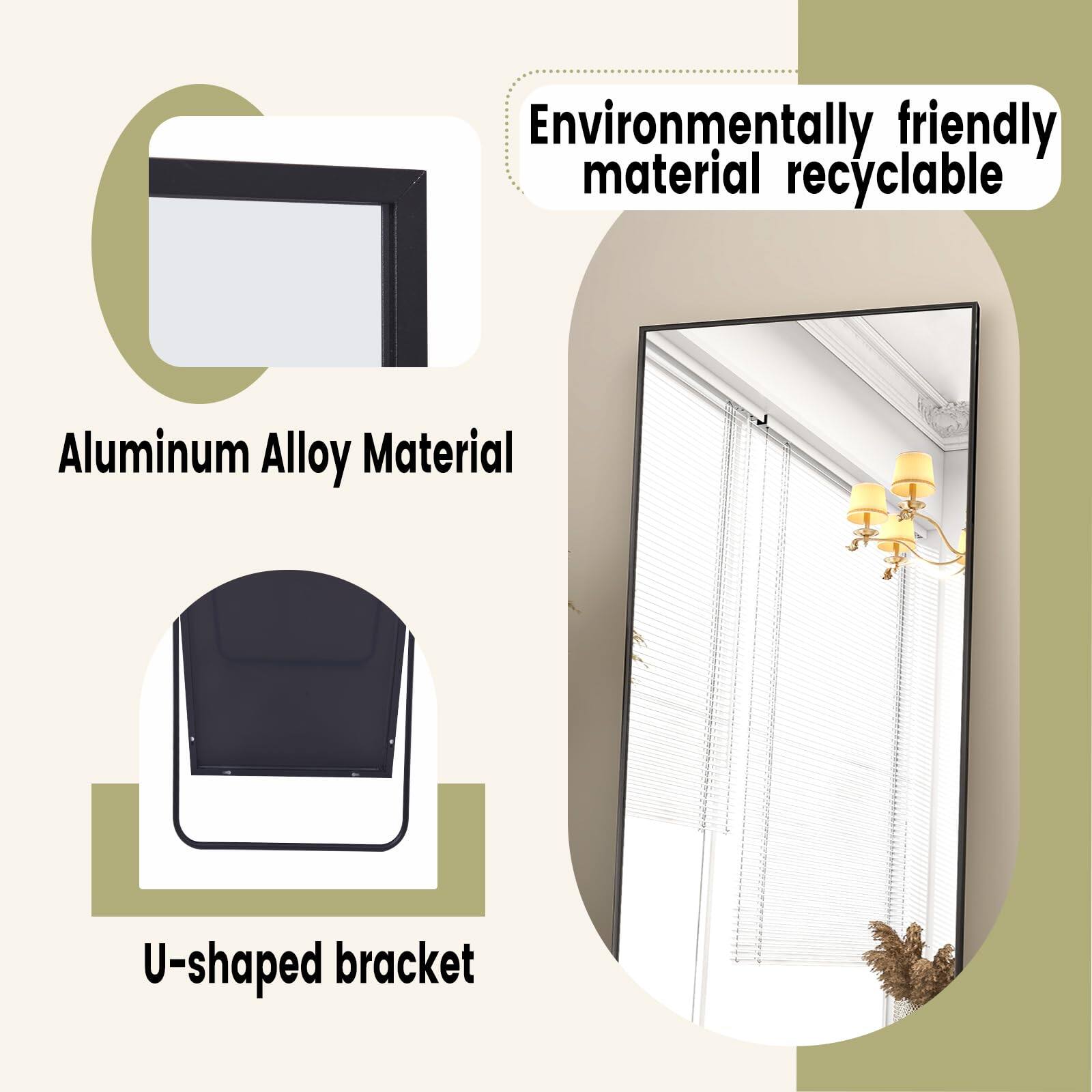 Environmentally friendly material recyclable  
Aluminum Alloy Material  
U-shaped bracket