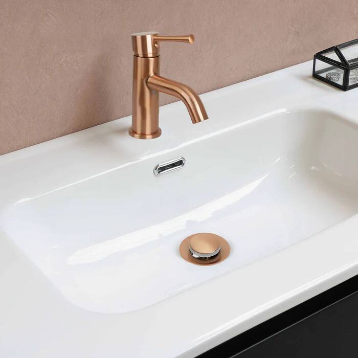 Alt View 2. Akicon - Akicon Pop-Up Bathroom Sink Drain Stopper With Overflow in Copper - Copper.