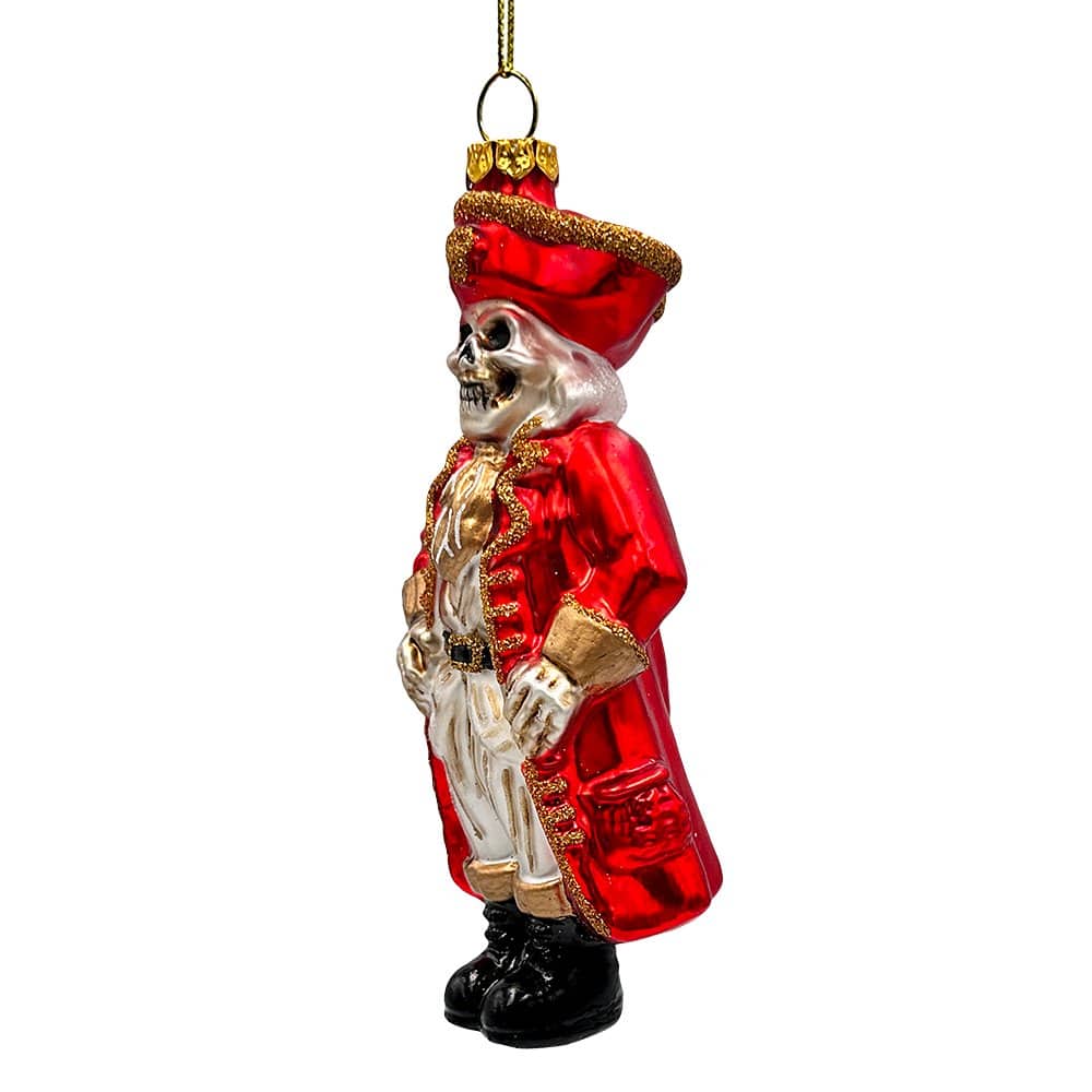 Front. OrnamentallyYou - Spooky Pirate of the High Seas Glass Ornament Creepy Halloween Tree Decoration - Multi-colored.