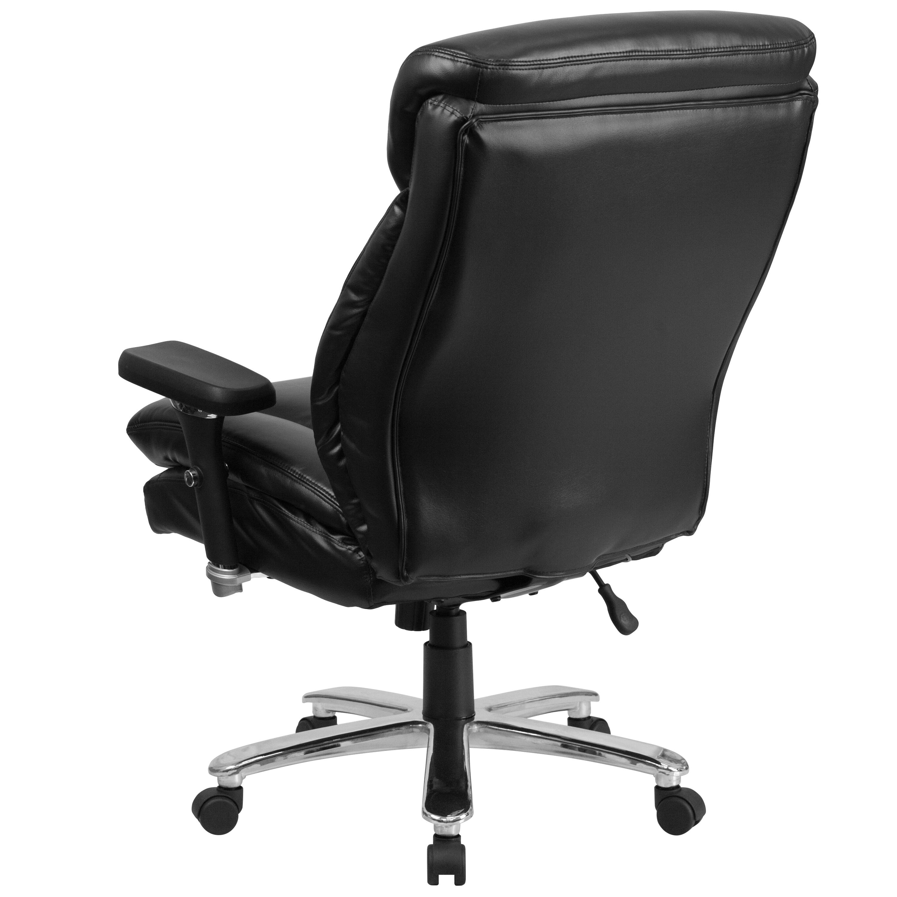 Alt View 5. Emma + Oliver - 24/7 400 lb. Big & Tall High Back Swivel Ergonomic Office Chair with Lumbar Knob - Black LeatherSoft.