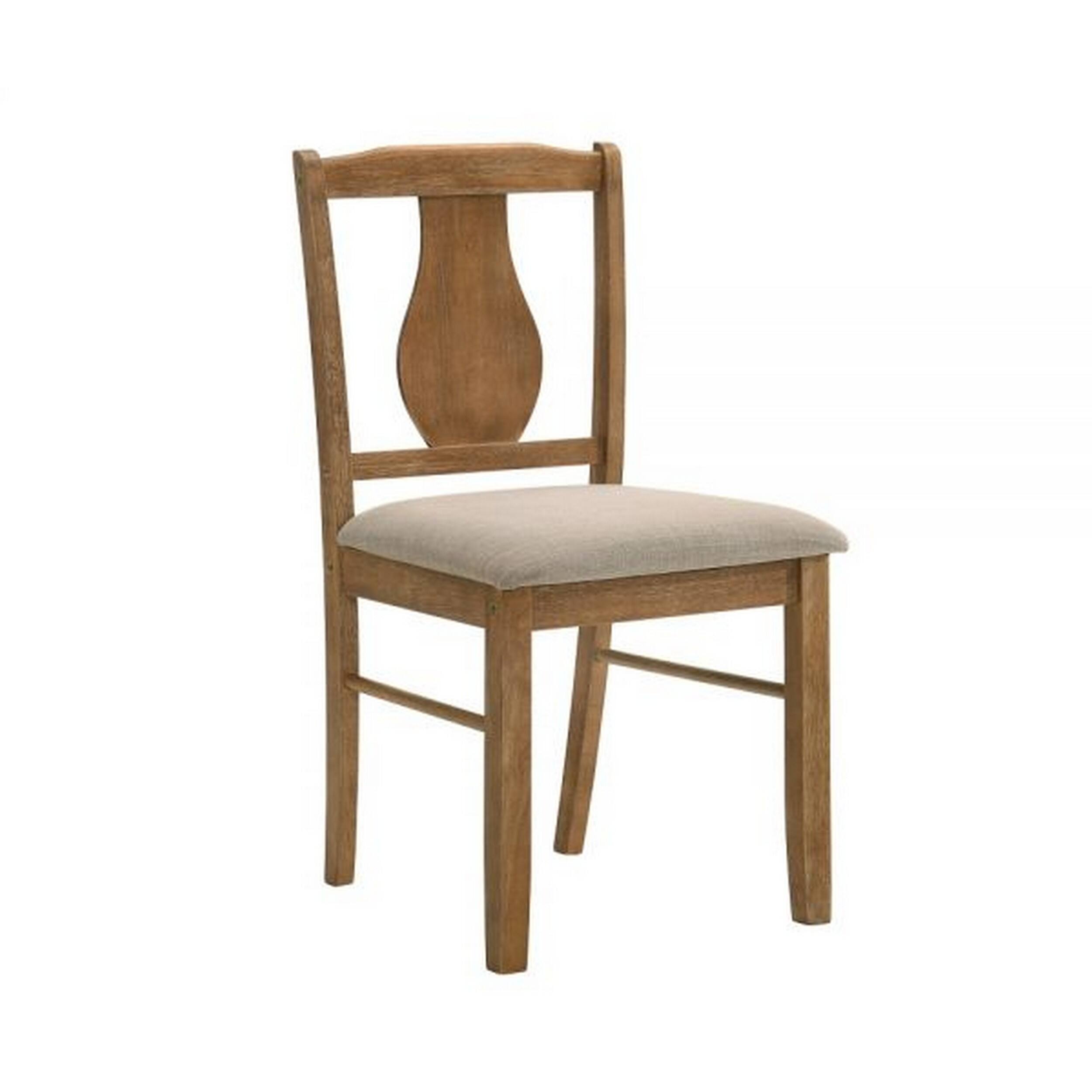 Alt View 2. Manhattan Lane - 5 Piece Dining Table Set with 4 Chairs, Rubberwood, Weathered Oak - Brown, Beige.