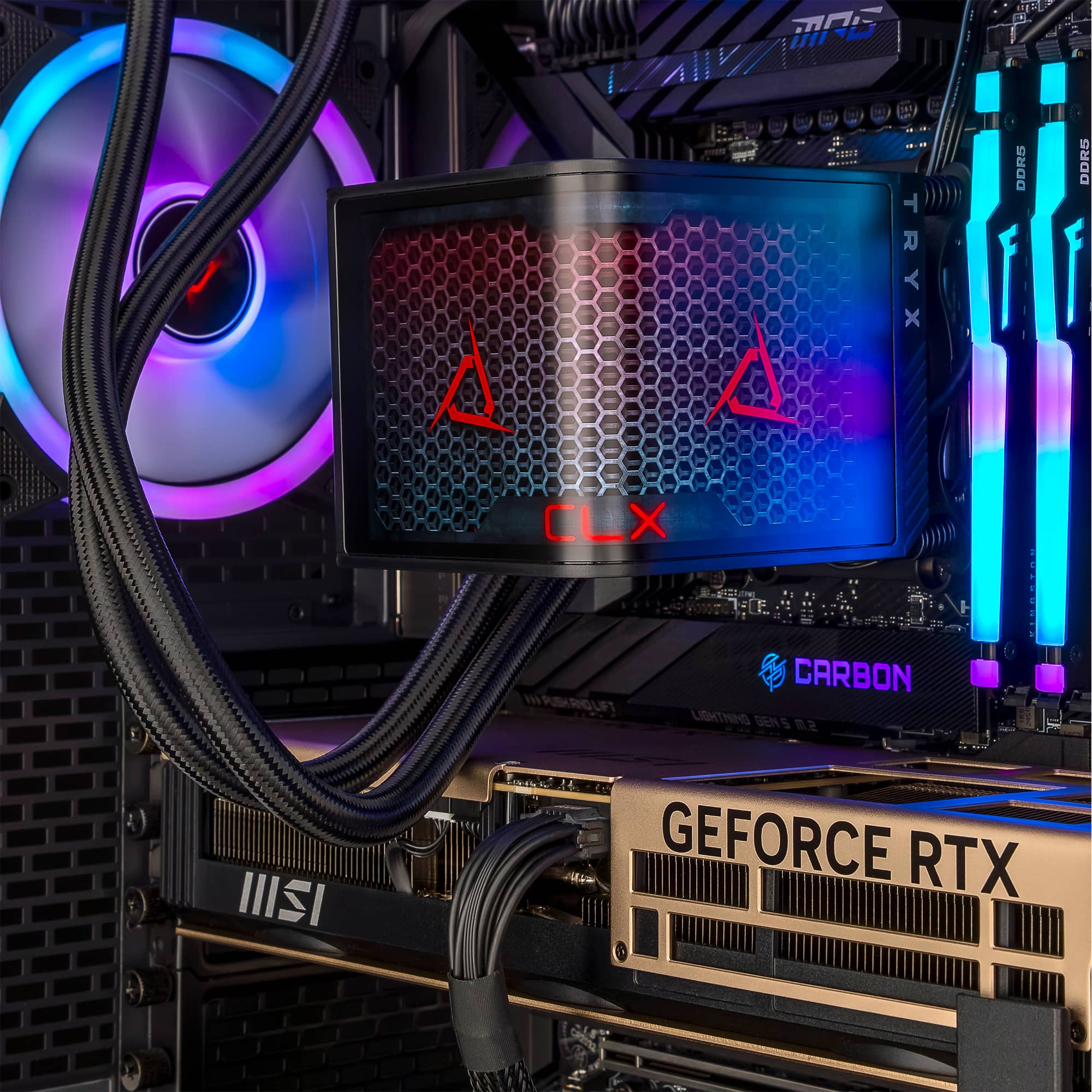 CLX Horus Gaming Desktop AMD Ryzen 9 9950X3D w/Tryx Panorama 96GB