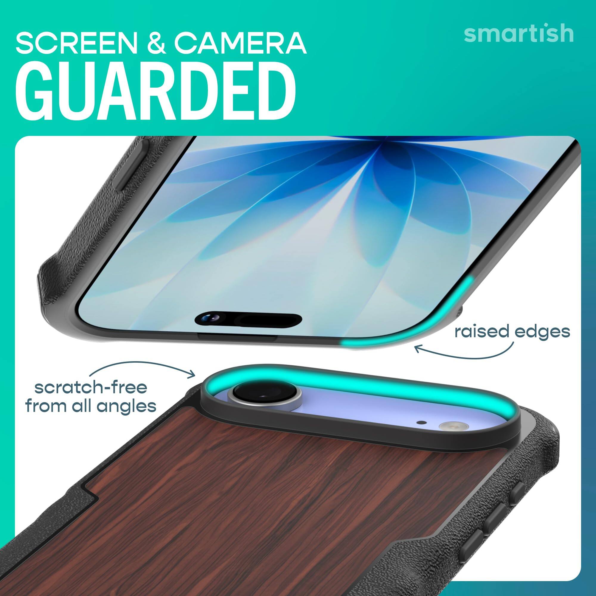 SCREEN & CAMERA GUARDED

smartish

raised edges

scratch-free from all angles