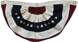 BreeBe - 30" Natural Flag Bunting - Red, White, Blue