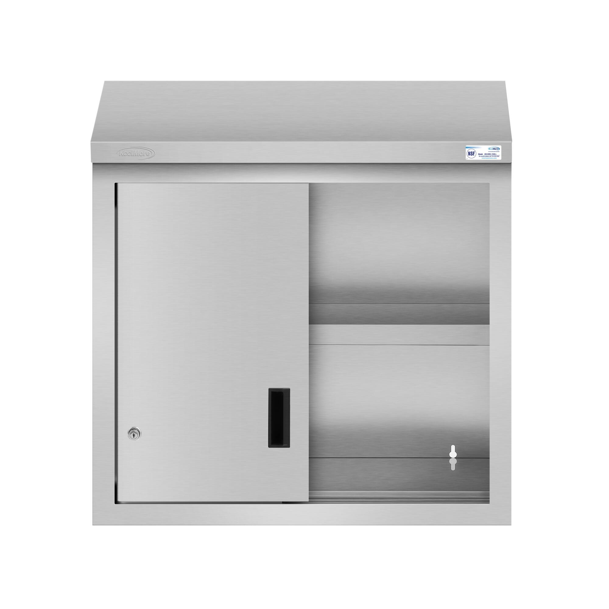 Alt View 3. Koolmore - 30 Inch Stainless Steel Commercial Wall Cabinet with Sliding Doors NSF - Stainless-Steel.