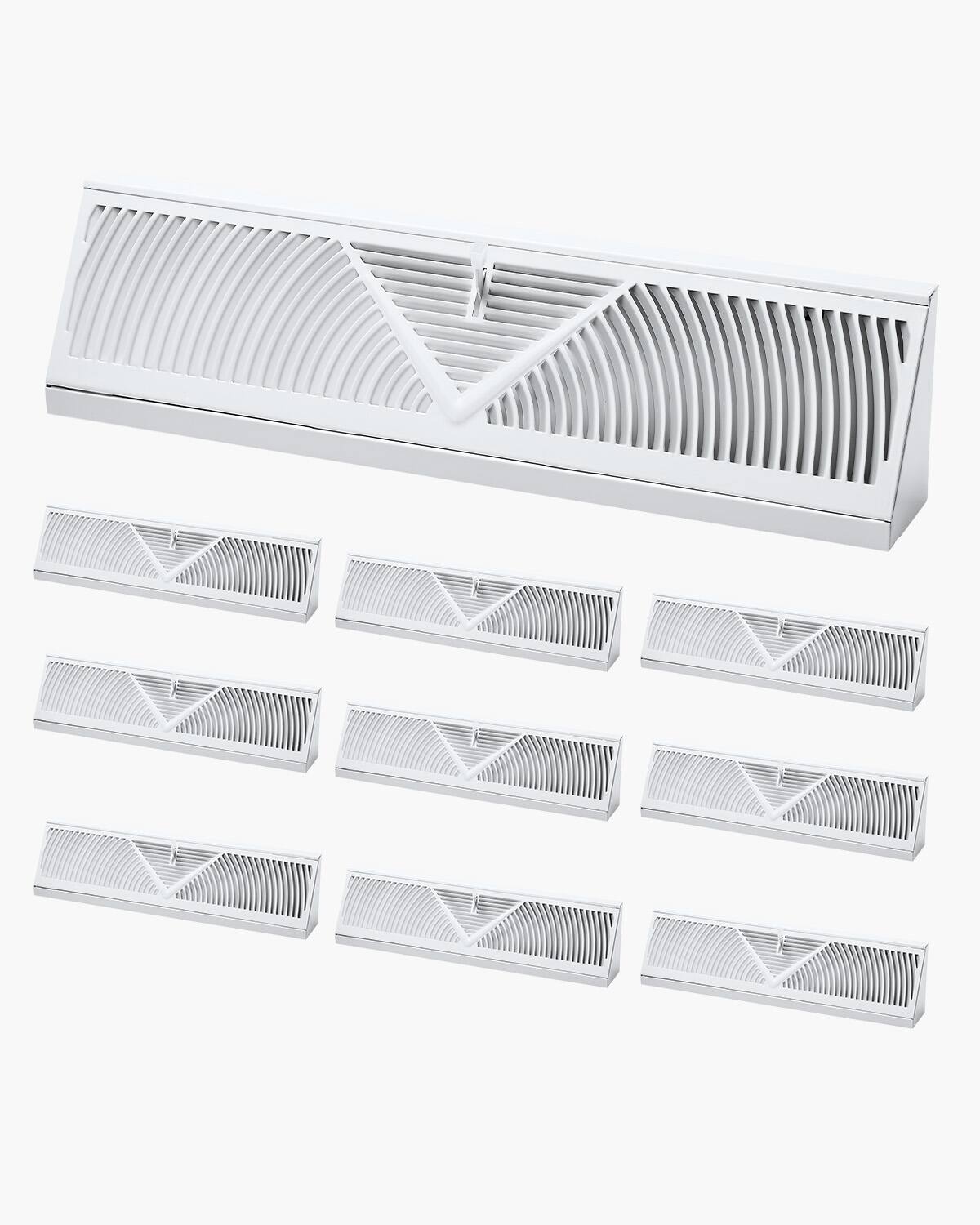 VEVOR - 18-Inch Floor Registers, 10-Pack Baseboard Registers, HVAC Heavy-Duty Walkable Iron Floor Vents, Rustproof Anti-Peeling - White price history on PriceWatchPro