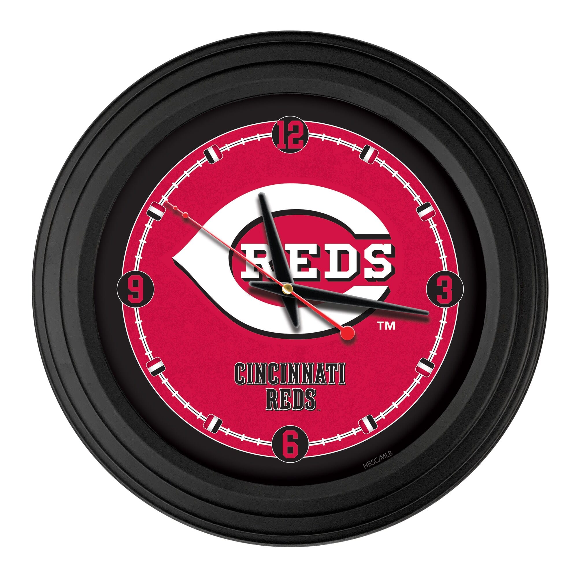 Holland Bar Stool Co. - Cincinnati Reds 15" Traditional Wall Clock - Black