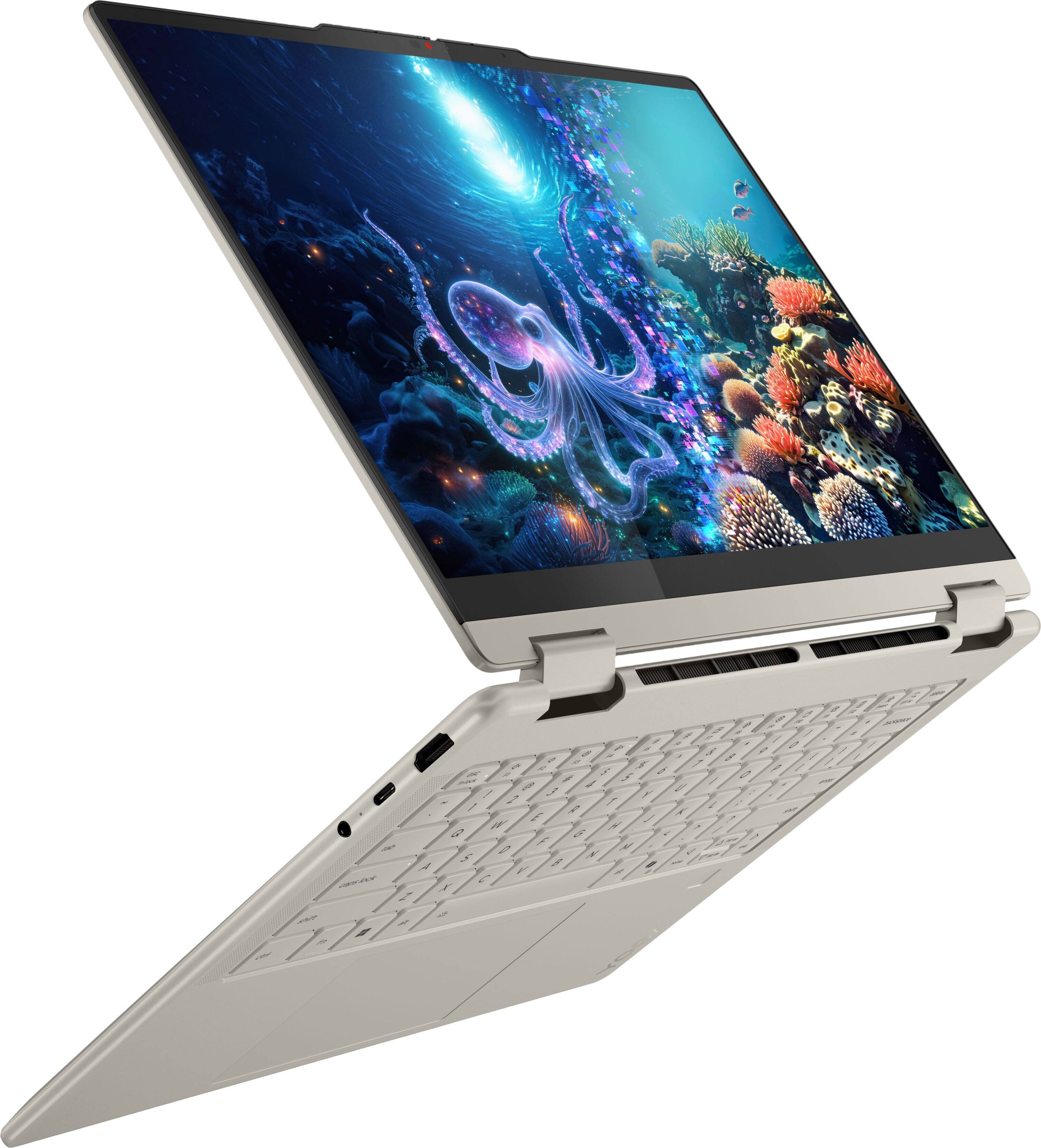 Alt View 10. Lenovo - Yoga 7 2-in-1 14" 2K OLED Touchscreen Laptop - AMD Ryzen AI 5 330 2025 - 8GB Memory - 512GB Storage - Copilot+ PC - Seashell.