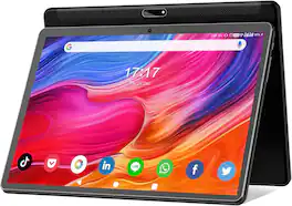 FEONAL - Tablet 10.1 inch Android Tablet 2025 Latest Update Octa-Core Processor with 64GB Storage, Dual 13MP+5MP Camera - Black
