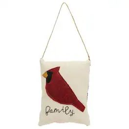 BreeBe - *Cardinal Family Pillow Christmas Ornament - White, Red