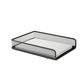 TRU RED - Front Load Stackable Metal Letter Tray, Matte - Matte Black