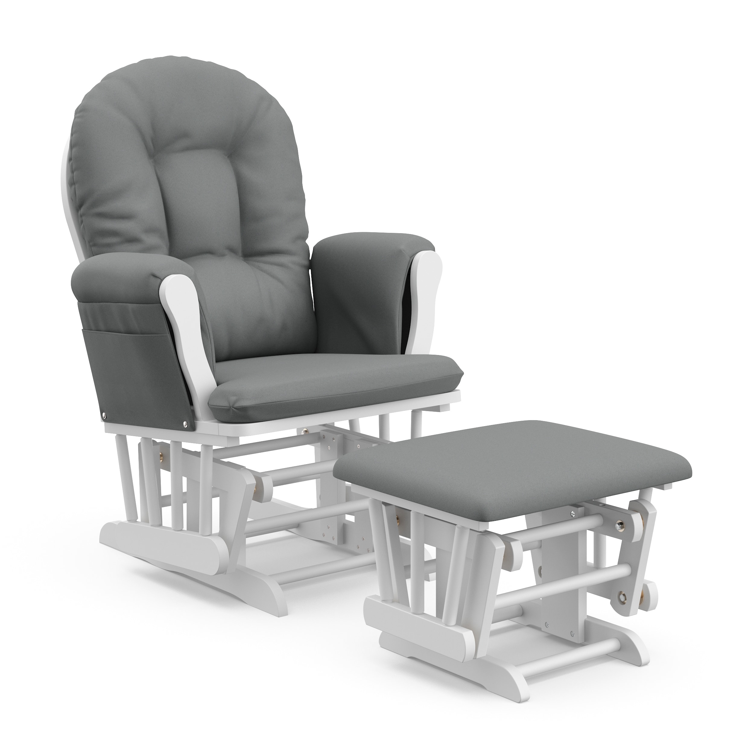 Front. Storkcraft - Hoop Glider and Ottoman - White/Gray.