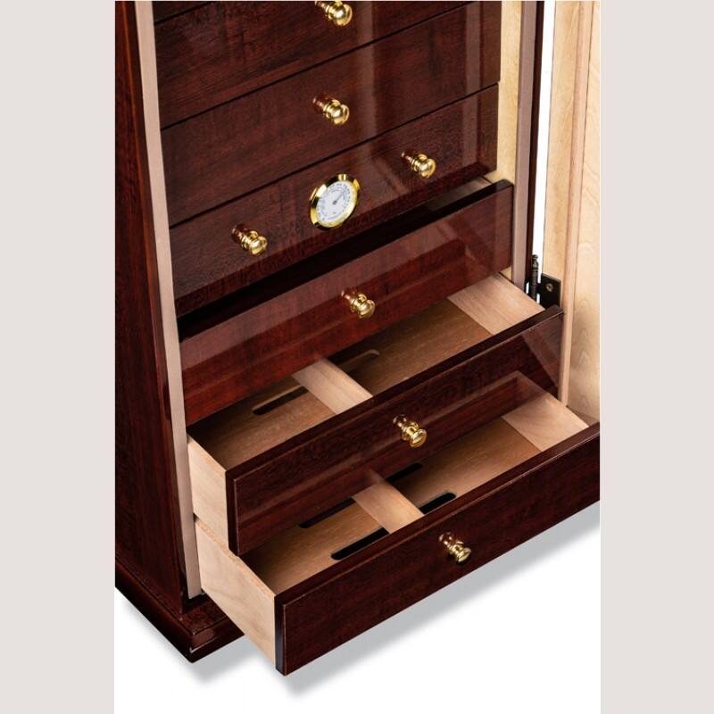 Back. Prestige - Chalons Humidor - Rich High Gloss Cherry Wood Finish.