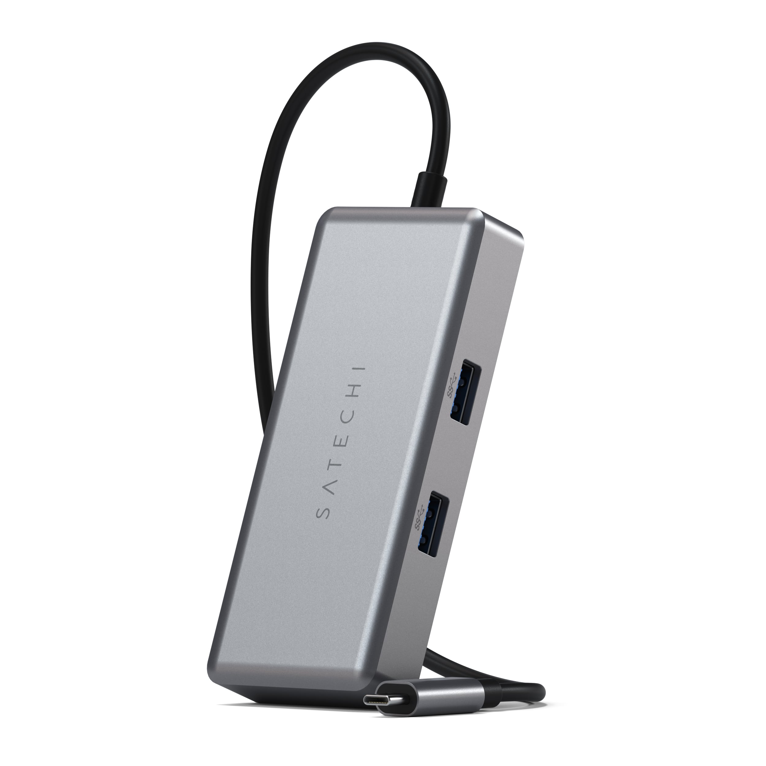 Alt View 18. Satechi - 5-port USB-C Multiport for Chromebook with Gigabit Ethernet, 4K HDMI (60Hz), USB-C PD charging (96W) and 2 USB-A 3.0 - Space Gray.