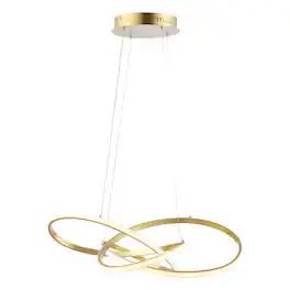 Jonathan Y - Alexia 25" Abstract Integrated LED Metal Adjustable Pendant - Gold Painting