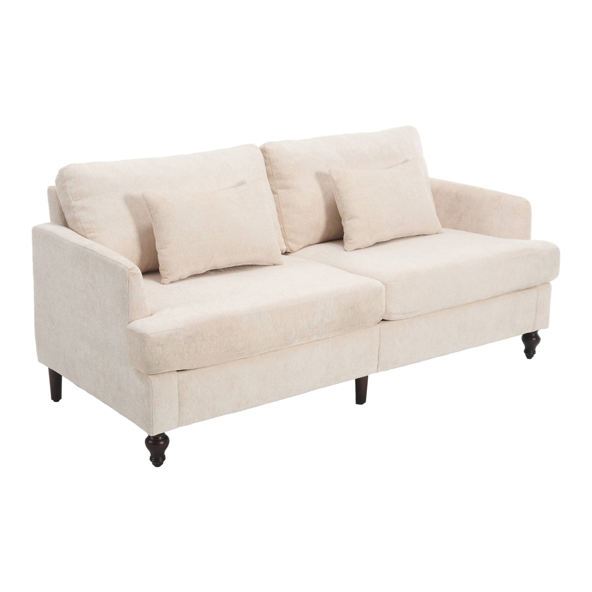 Alt View 8. GOODSILO - Modern Upholstered Loveseat Sofa with Chenille Fabric and Solid Wood Frame for Living Room and Bedroom - Beige.