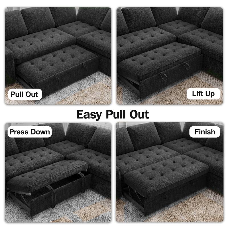 Easy Pull Out

1. Pull Out
2. Lift Up
3. Press Down
4. Finish