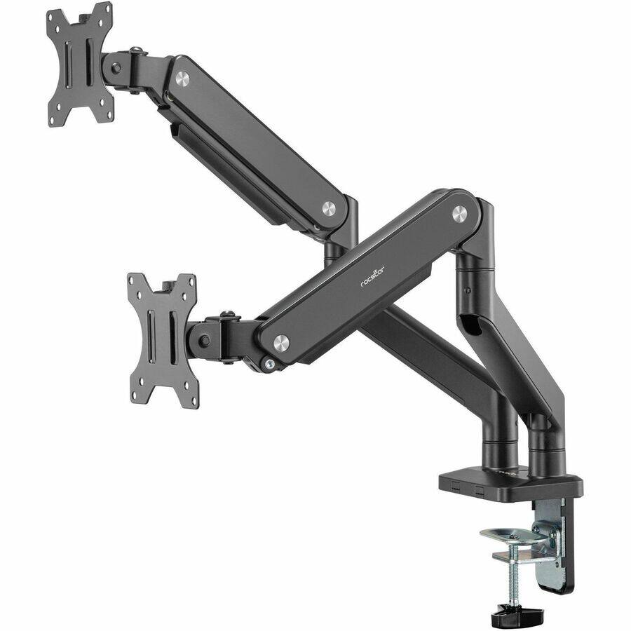 Alt View 1. Rocstor - Rocstor ErgoReach Mounting Arm for Monitor - Black - Landscape/Portrait - 2 Display(s) Supported - 17" to 32" Screen - Black.