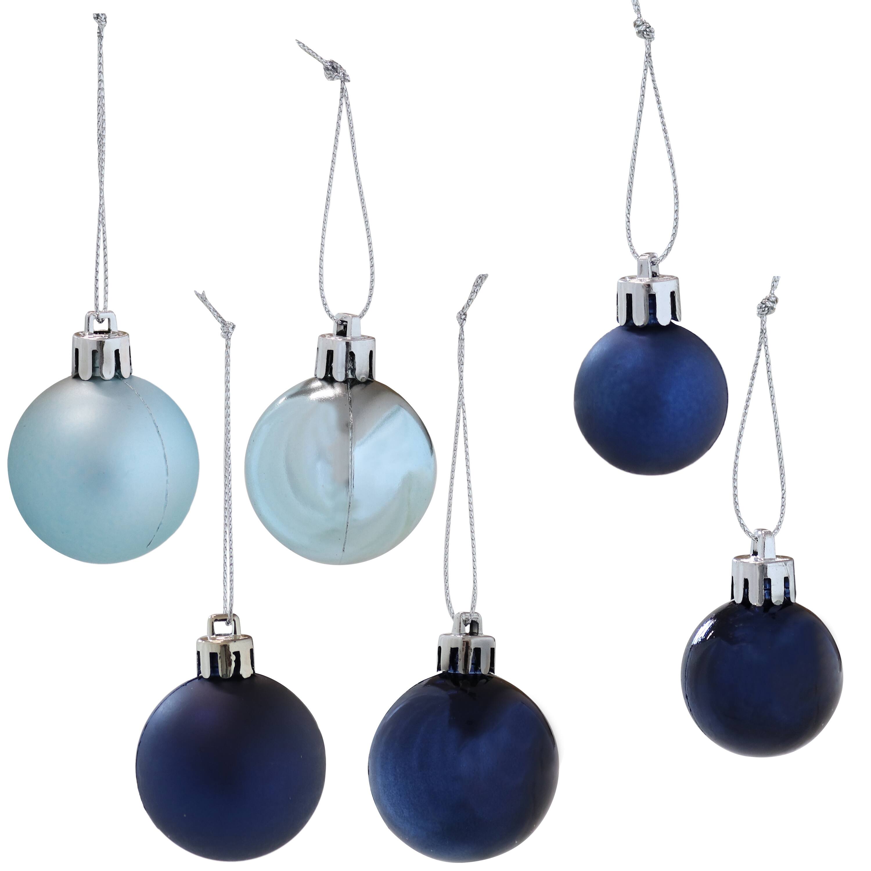 Alt View 5. Sunnydaze - Winter Wonderland 100-Piece Assorted Ornament Set - Blue and Silver.