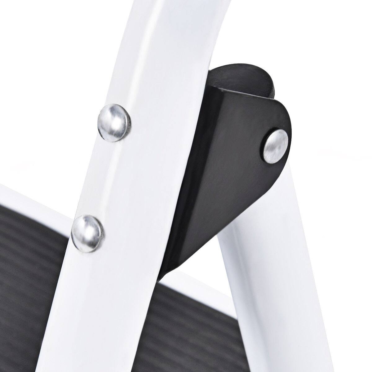 Alt View 9. Costway - Costway 3 Step Ladder Folding Stool Heavy Duty 330Lbs Capacity Industrial Lightweight, Black - Black & White.